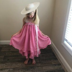 Little Girls pink chiffon and lace dress Sz 3T